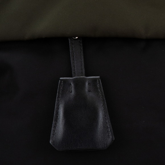 Prada Triangle Logo Nylon Leather Handbag Shoulder Bag Green - Picture 7 of 9